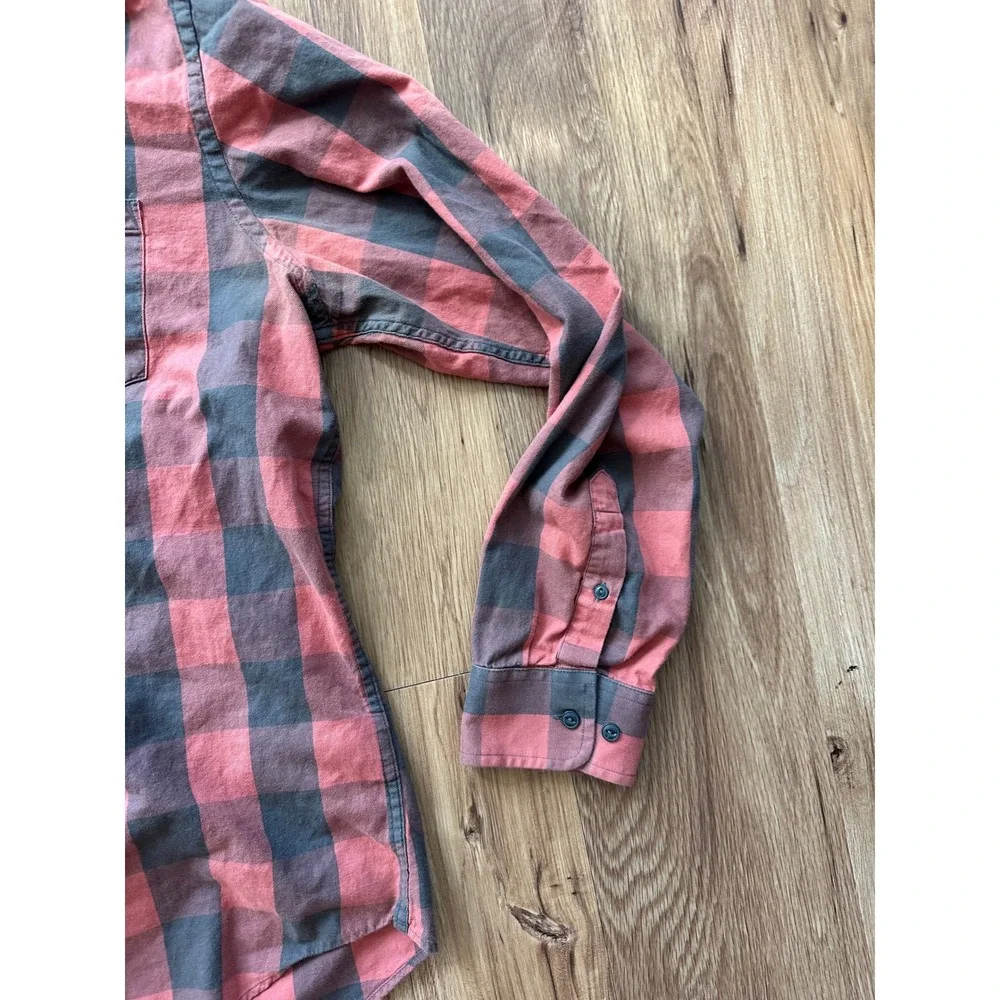 Banana Republic Mens Slim Fit Buffalo Plaid Button Down Shirt‎ XL Red Grey